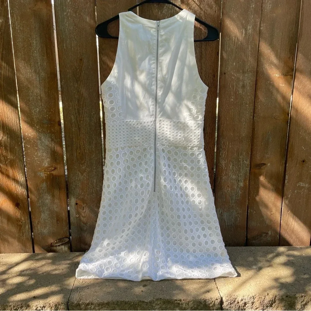 Banana Republic Women’s White Circle Pattern Sheath Pencil Dress Size 8 - Picture 7 of 17